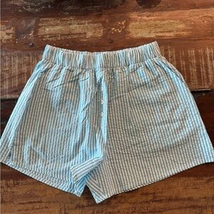 XS/S Daily Drills Teal Seersucker Shorts
